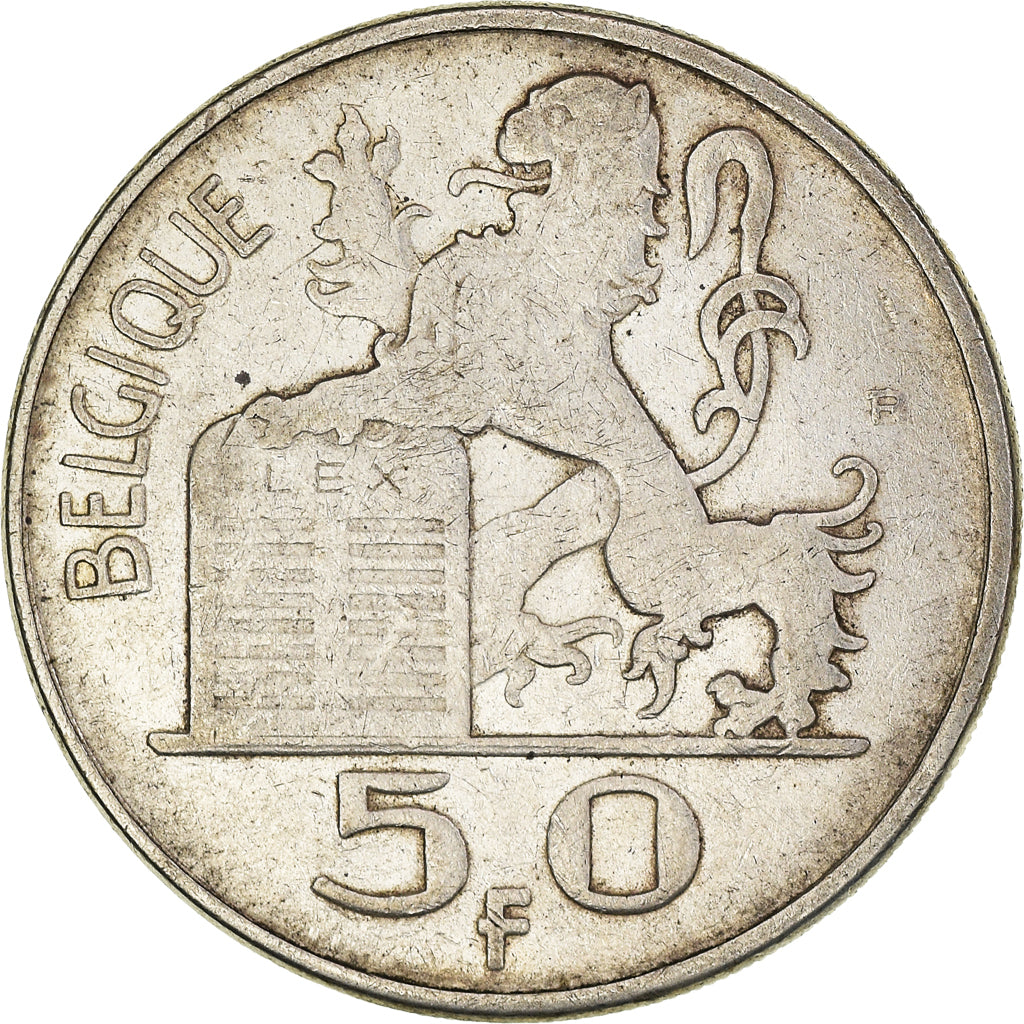 Munten, België, Régence Prince Charles, 50 Francs, 50 Frank, 1949, ZF, Zilver