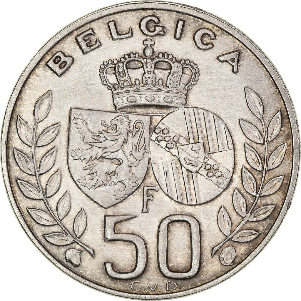 Coin, Belgium, Baudouin I, 50 Francs, 50 Frank, 1960, VF(30-35), Silver