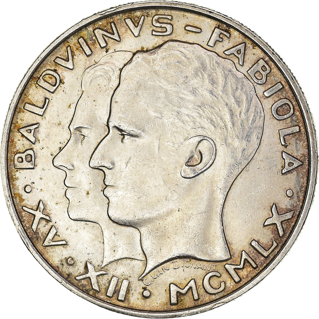 Munten, België, Baudouin I, 50 Francs, 50 Frank, 1960, ZF+, Zilver, KM:152.1