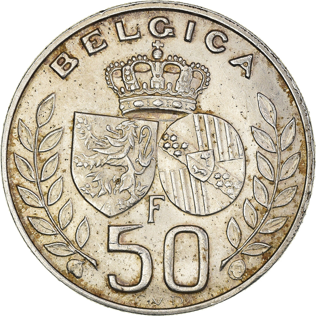 Munten, België, Baudouin I, 50 Francs, 50 Frank, 1960, ZF+, Zilver, KM:152.1