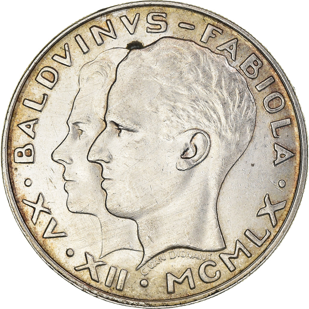 Moeda, Bélgica, Baudouin I, 50 Francs, 50 Frank, 1960, AU(50-53), Prata