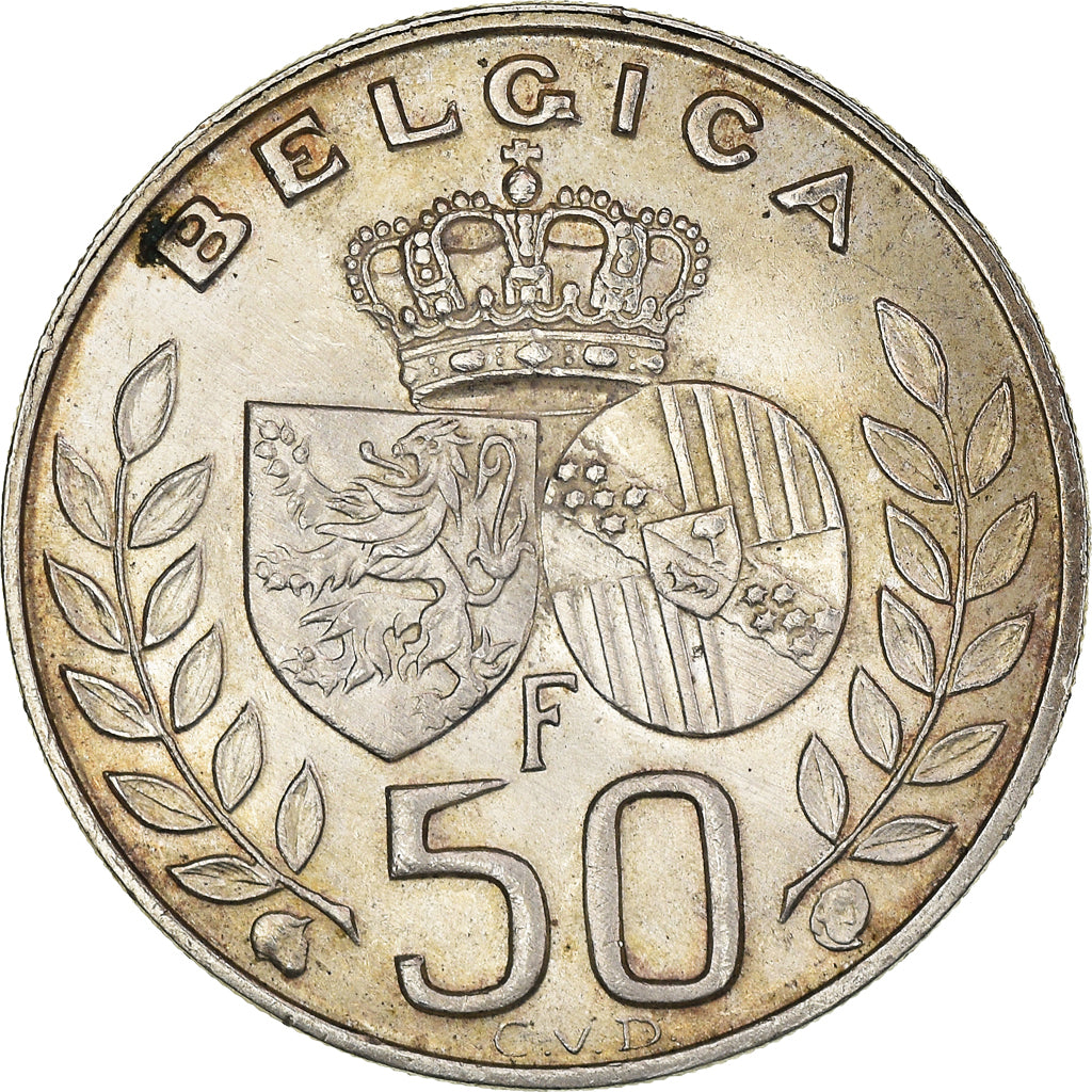 Moeda, Bélgica, Baudouin I, 50 Francs, 50 Frank, 1960, AU(50-53), Prata