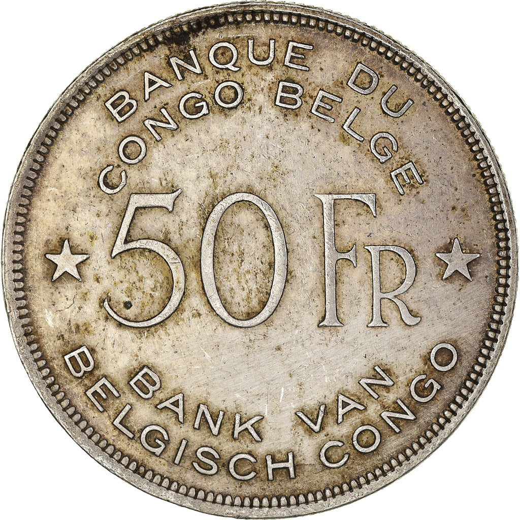 Monnaie, Congo belge, Leopold III, 50 Francs, 1944, TB+, Argent, KM:27
