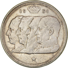 Moneta, Belgio, Régence Prince Charles, 100 Francs, 100 Frank, 1951, MB+