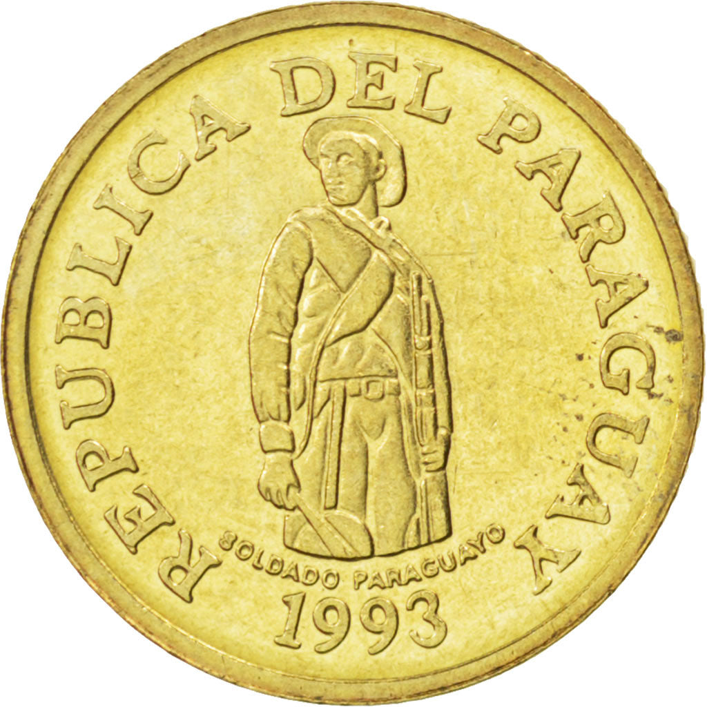 PARAGUAY, Guarani, 1993, KM #192, MS(63), Brass Plated Steel, 15.03, 1.50