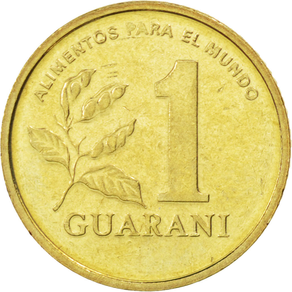 PARAGUAY, Guarani, 1993, KM #192, MS(63), Brass Plated Steel, 15.03, 1.50