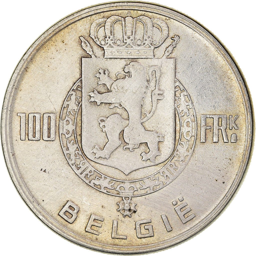 Coin, Belgium, Régence Prince Charles, 100 Francs, 100 Frank, 1951, AU(50-53)