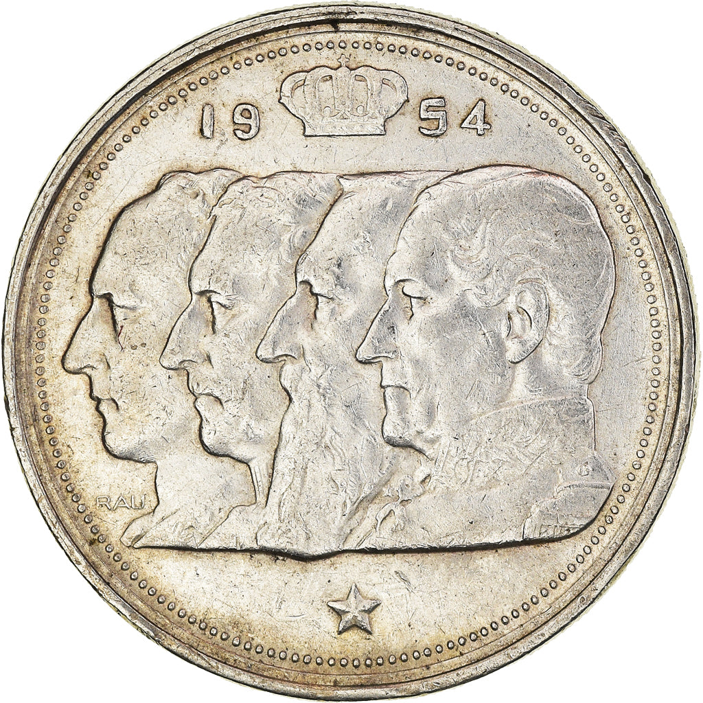 Coin, Belgium, Baudouin I, 100 Francs, 100 Frank, 1954, AU(50-53), Silver