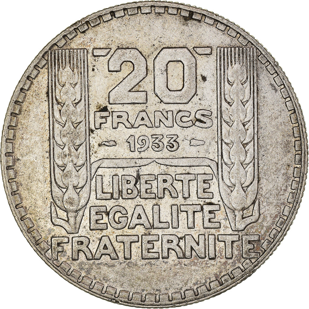 Coin, France, Turin, 20 Francs, 1933, Paris, Rameaux courts, EF(40-45), Silver