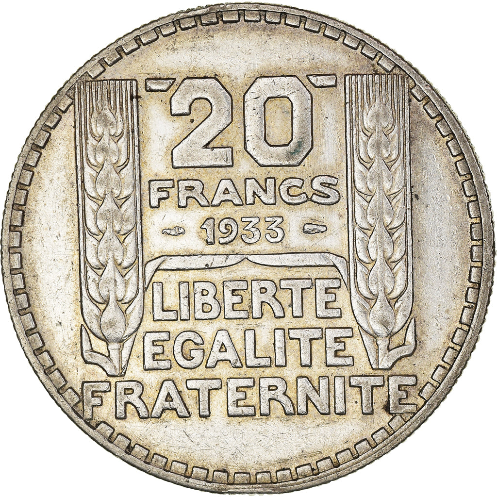 Coin, France, Turin, 20 Francs, 1933, Paris, Rameaux longs, AU(50-53), Silver