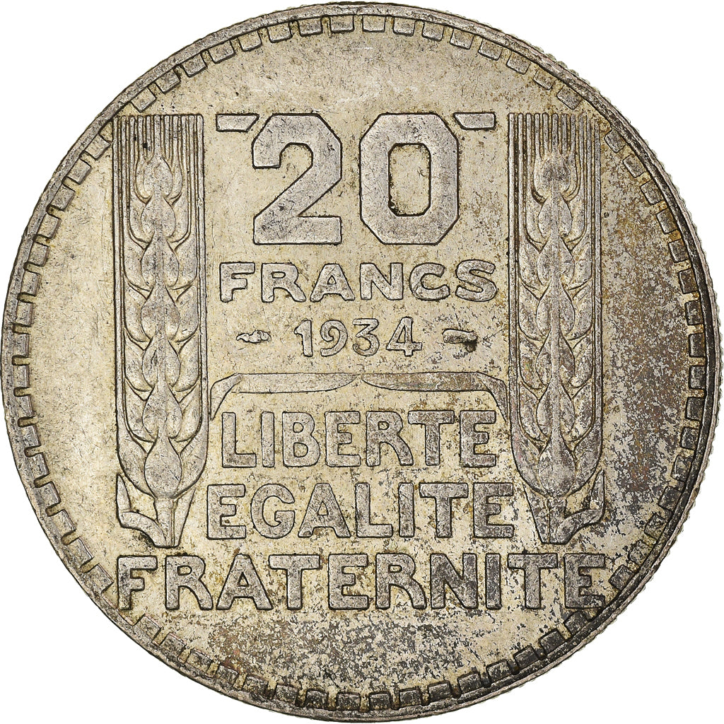 Coin, France, Turin, 20 Francs, 1934, Paris, EF(40-45), Silver, KM:879