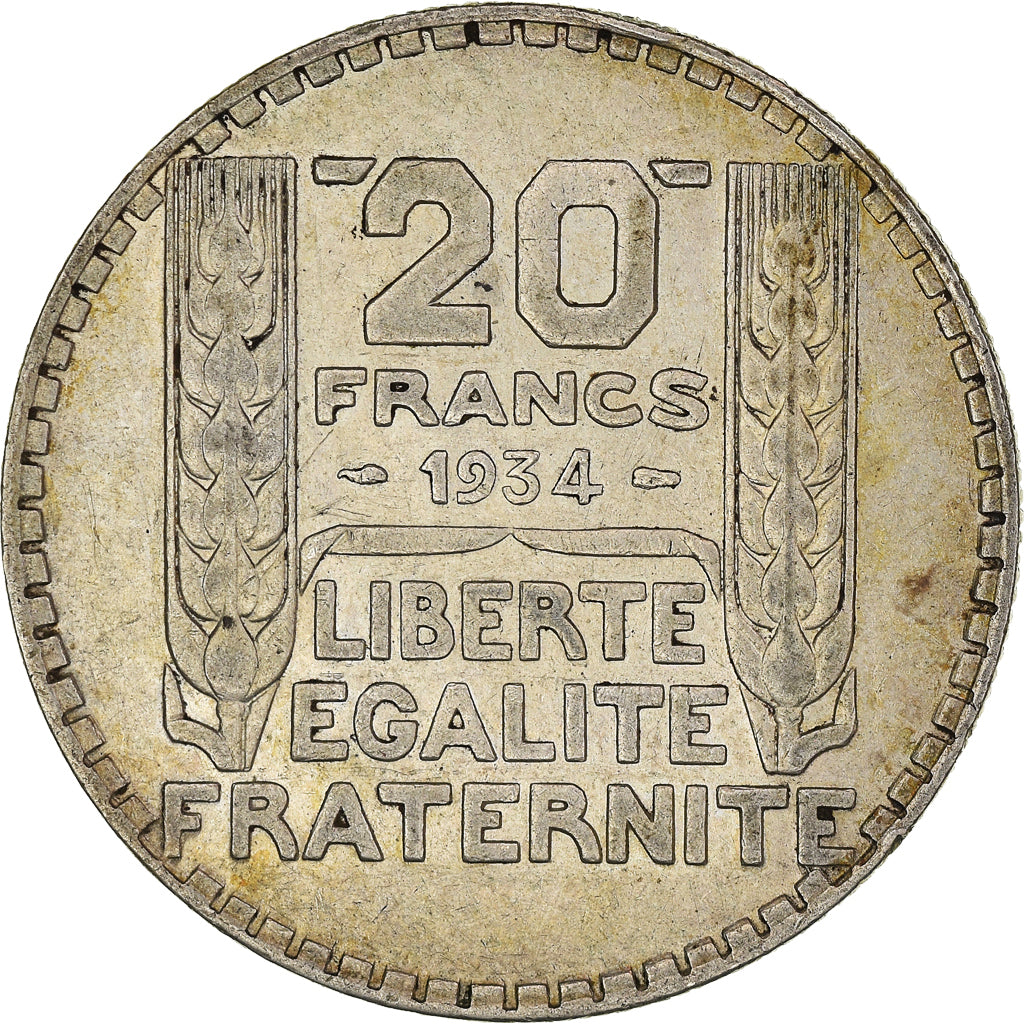 Coin, France, Turin, 20 Francs, 1934, Paris, EF(40-45), Silver, KM:879
