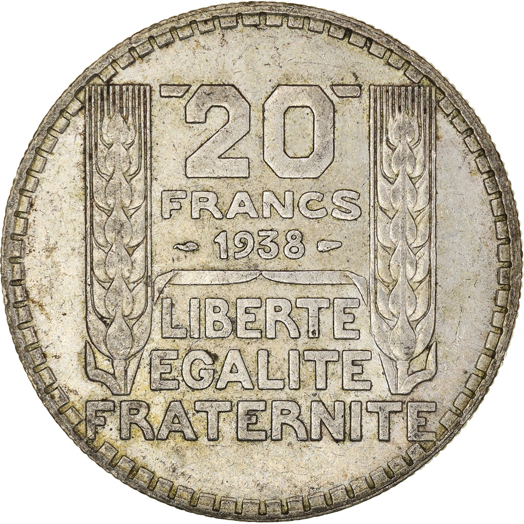 Coin, France, Turin, 20 Francs, 1938, Paris, EF(40-45), Silver, KM:879