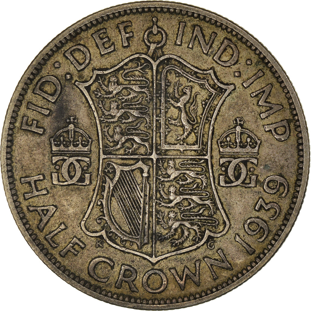 Coin, Great Britain, George VI, 1/2 Crown, 1939, EF(40-45), Silver, KM:856