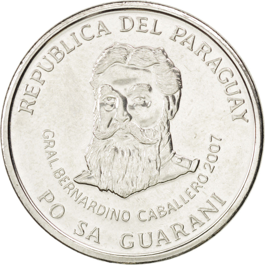 PARAGUAY, 500 Guaranies, 2007, KM #195a, MS(63), Nickel-Steel, 23, 4.59