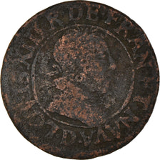 Moneta, Francja, Louis XIII, Double Tournois, Lyon, VF(20-25), Miedź, KM:61.2