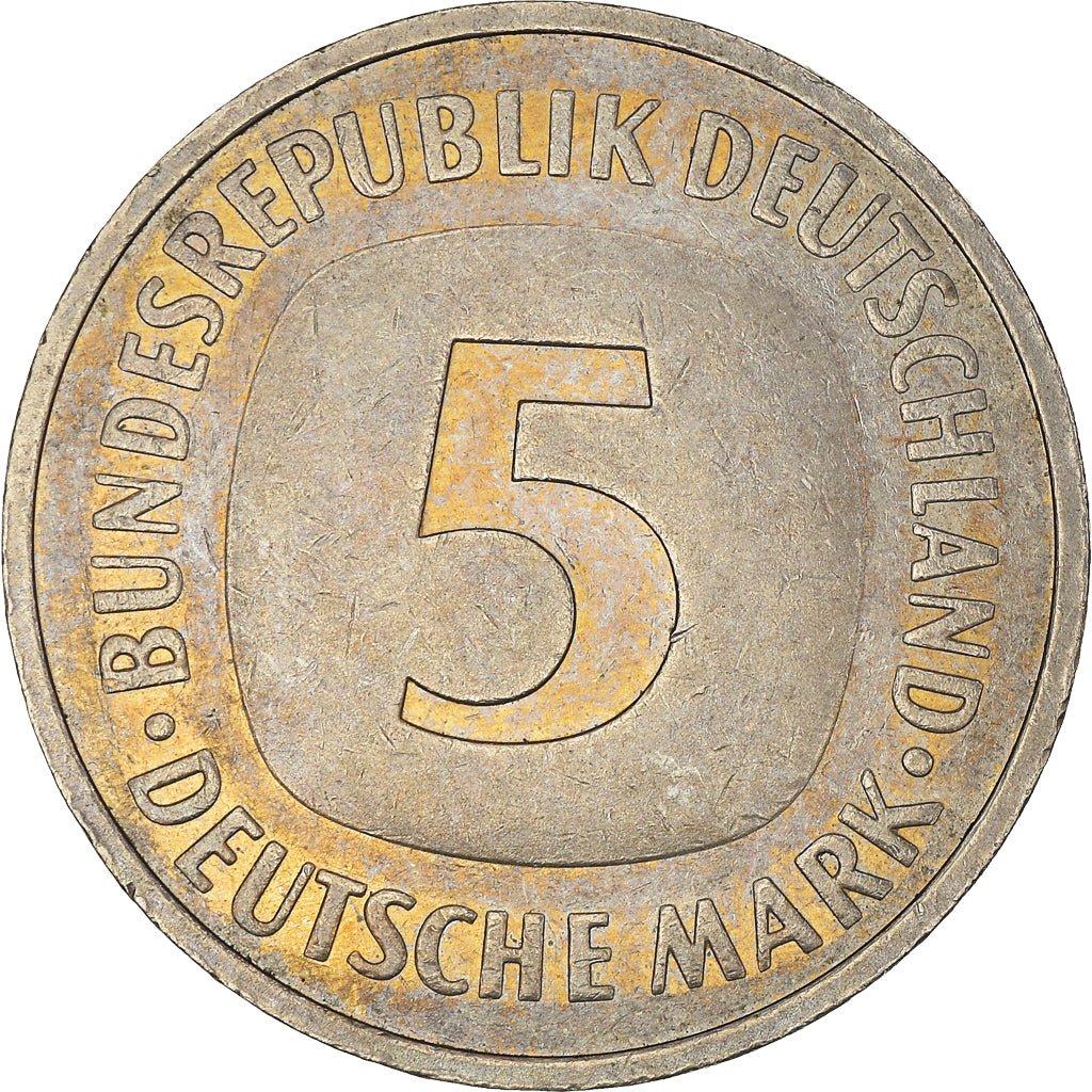 Coin, GERMANY - FEDERAL REPUBLIC, 5 Mark, 1991, Hamburg, AU(50-53)