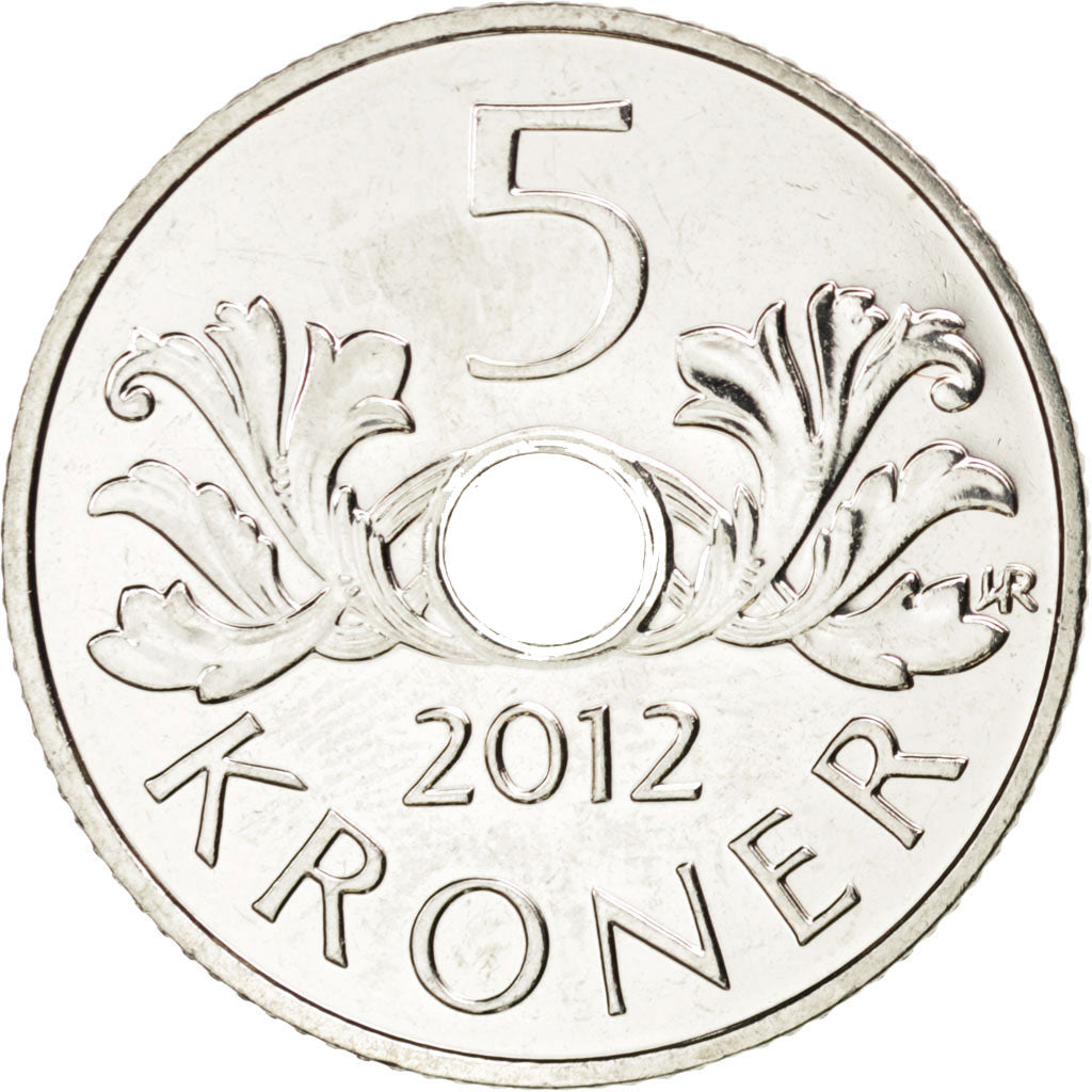 NORWAY, 5 Kroner, 2012, KM #463, MS(63), Copper-Nickel, 26, 7.80