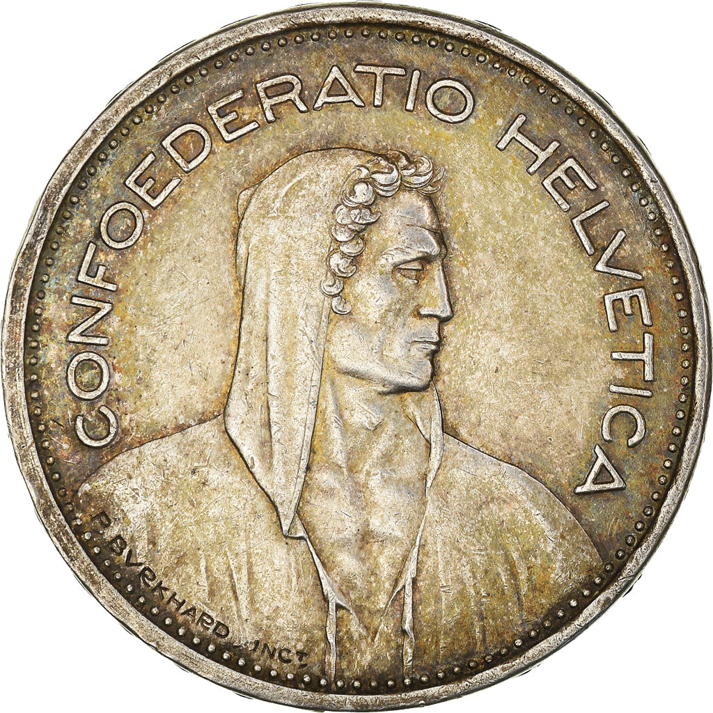 Coin, Switzerland, 5 Francs, 1939, Bern, EF(40-45), Silver, KM:40