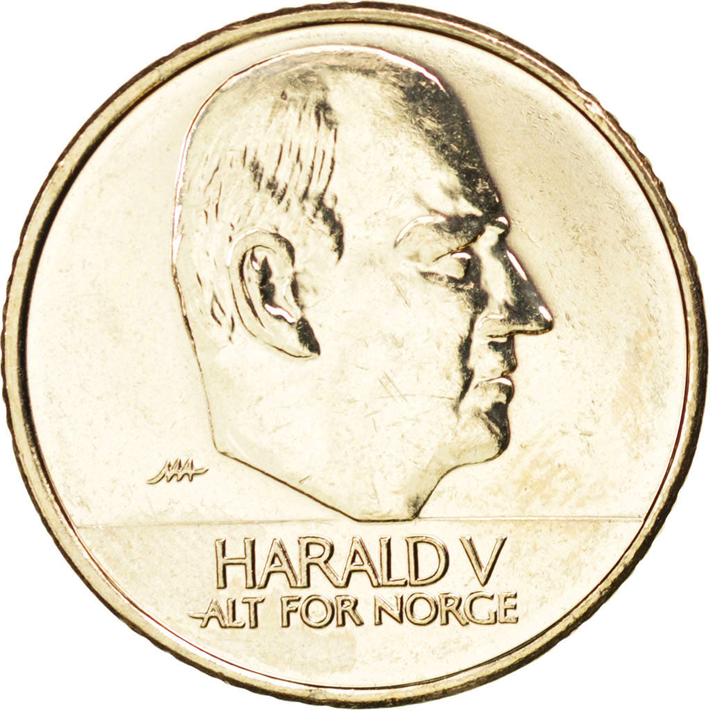 NORWAY, 10 Kroner, 2012, KM #457, MS(63), Nickel-Brass, 24, 6.83