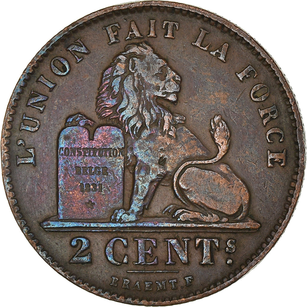 Coin, Belgium, Albert I, 2 Centimes, 1912, AU(50-53), Copper, KM:64
