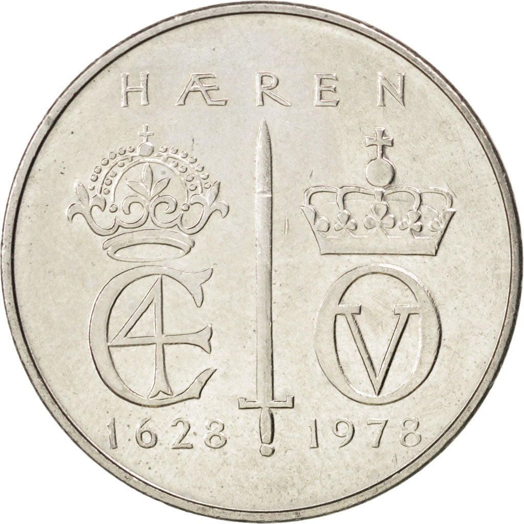 NORWAY, 5 Kroner, 1978, KM #423, MS(63), Copper-Nickel, 29.5, 11.56