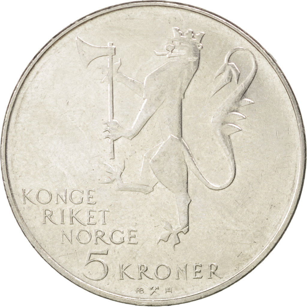 NORWAY, 5 Kroner, 1978, KM #423, MS(63), Copper-Nickel, 29.5, 11.56