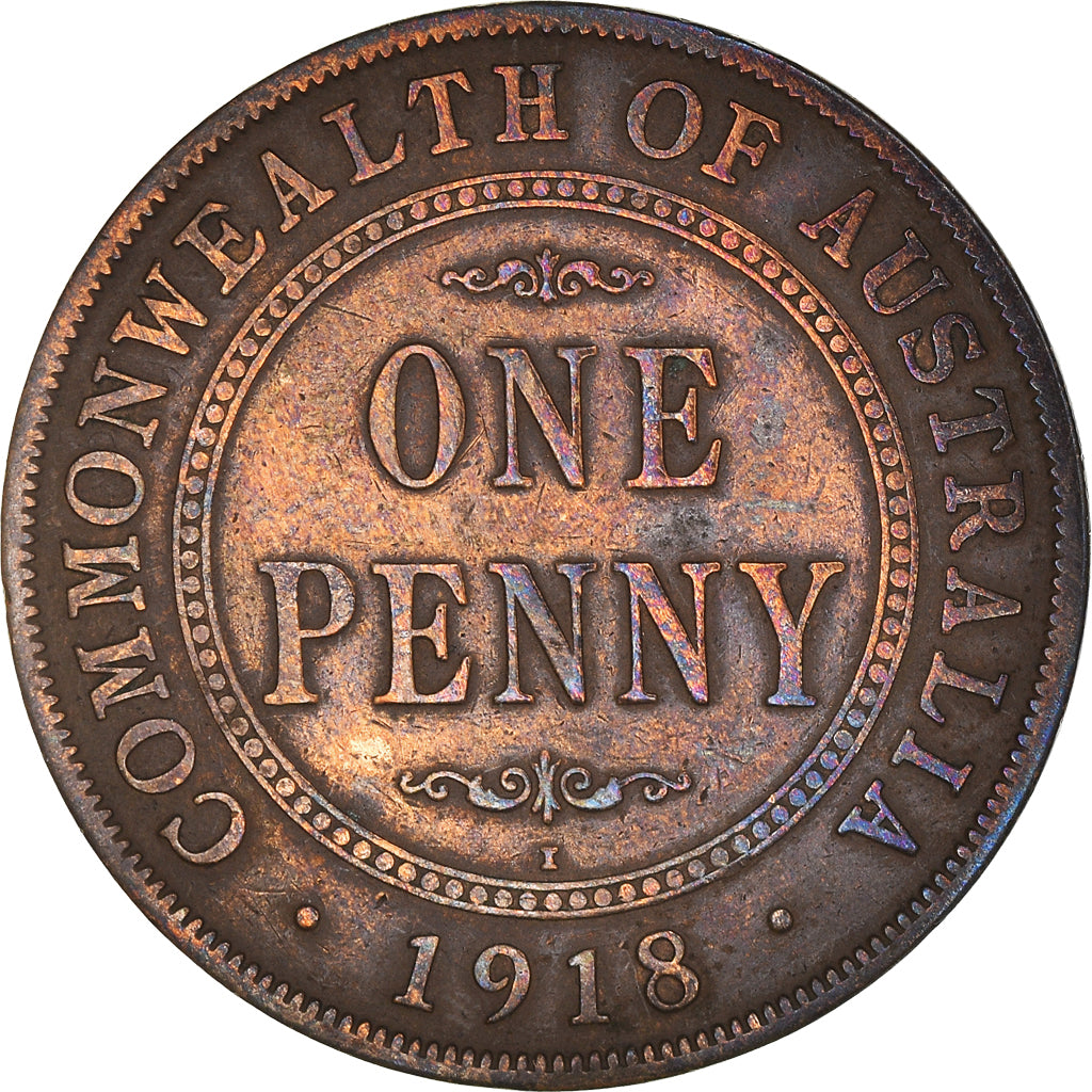 Coin, Australia, George V, Penny, 1918, VF(30-35), Bronze, KM:23
