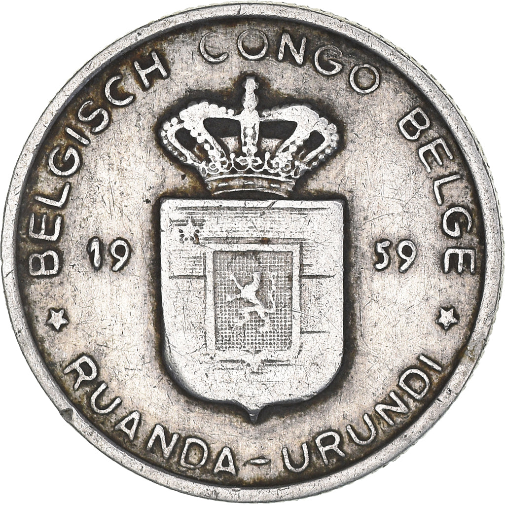 Münze, Belgisch-Kongo, RUANDA-URUNDI, Franc, 1959, SS, Aluminium, KM:4