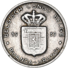 Münze, Belgisch-Kongo, RUANDA-URUNDI, Franc, 1959, SS, Aluminium, KM:4