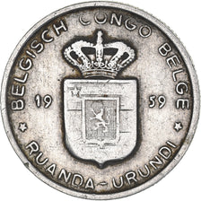 Moeda, Congo Belga, RUANDA-URUNDI, Franc, 1959, EF(40-45), Alumínio, KM:4