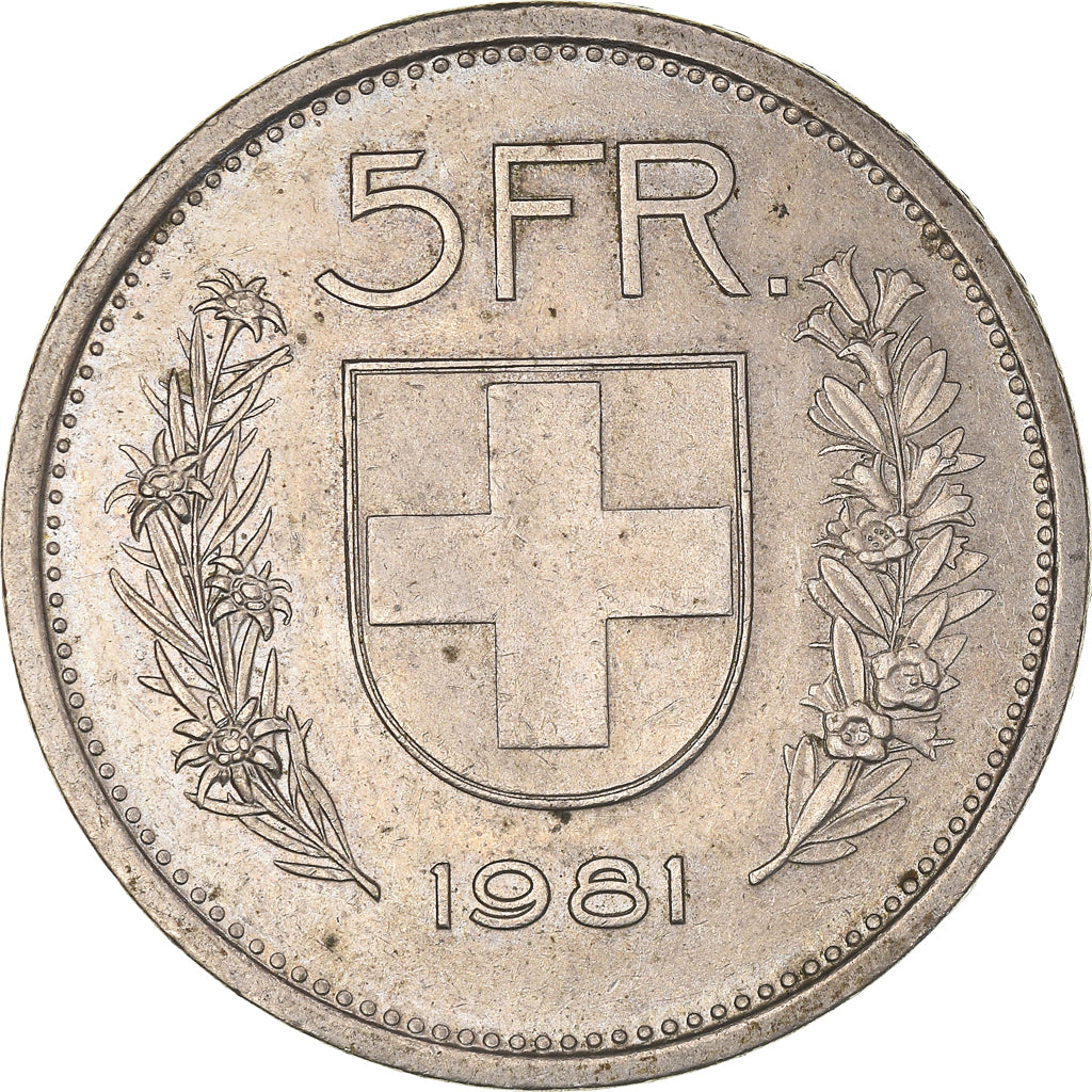 Moneta, Svizzera, 5 Francs, 1981, Bern, BB+, Rame-nichel, KM:40a.1