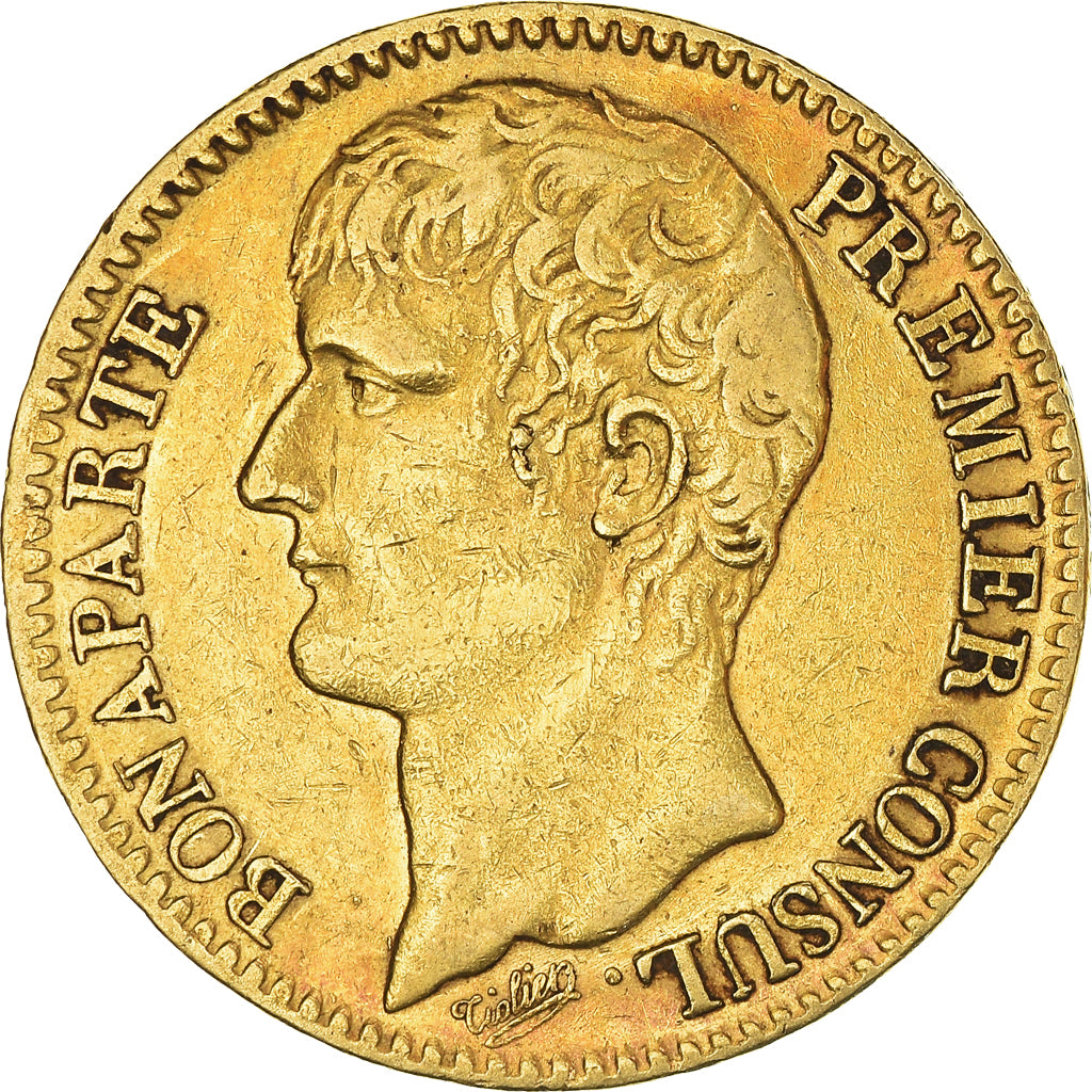 Moneta, Francja, Napoléon I, 40 Francs, An XI, Paris, AU(50-53), Złoto