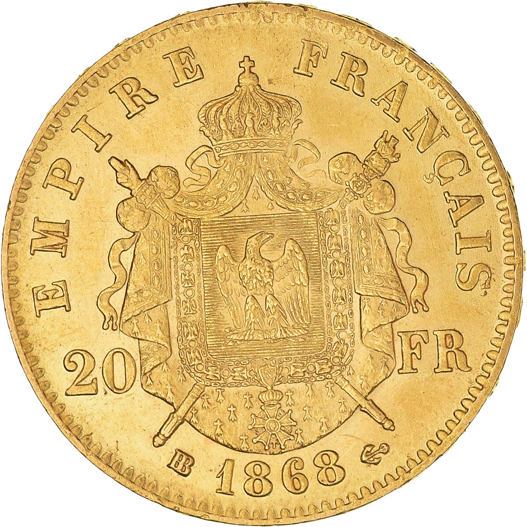 Monnaie, France, Napoleon III, 20 Francs, 1868, Strasbourg, SUP, Or