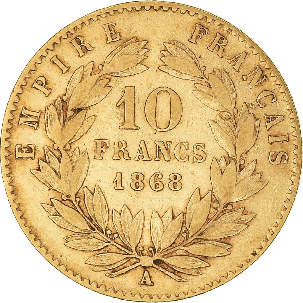 Monnaie, France, Napoleon III, 10 Francs, 1868, Paris, TB+, Or, Gadoury:1015