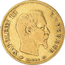 Moneta, Francja, Napoleon III, 10 Francs, 1856, Paris, VF(30-35), Złoto