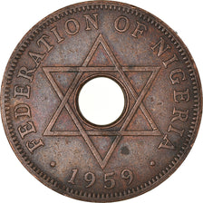Coin, Nigeria, Elizabeth II, Penny, 1959, EF(40-45), Bronze, KM:2