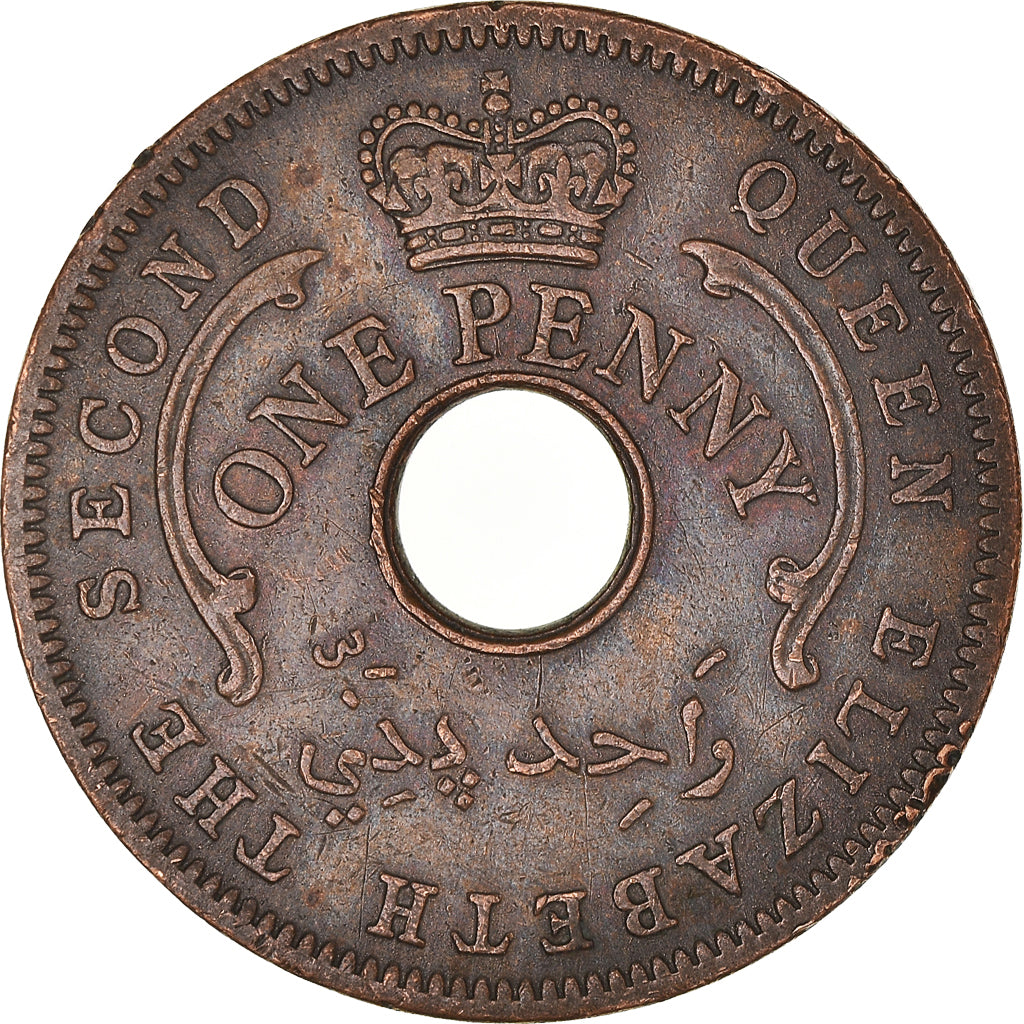 Coin, Nigeria, Elizabeth II, Penny, 1959, EF(40-45), Bronze, KM:2