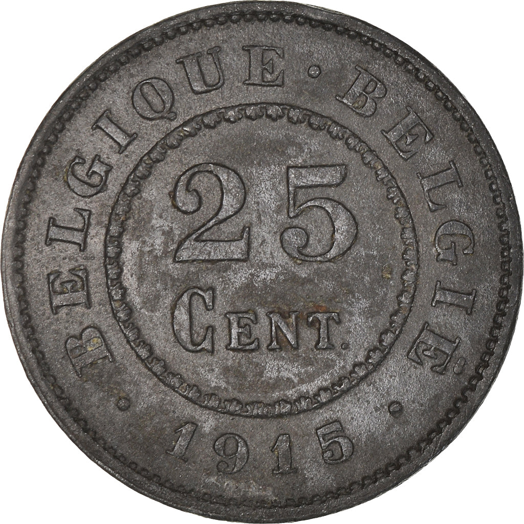 Monnaie, Belgique, Albert I, 25 Centimes, 1915, TTB+, Zinc, KM:82