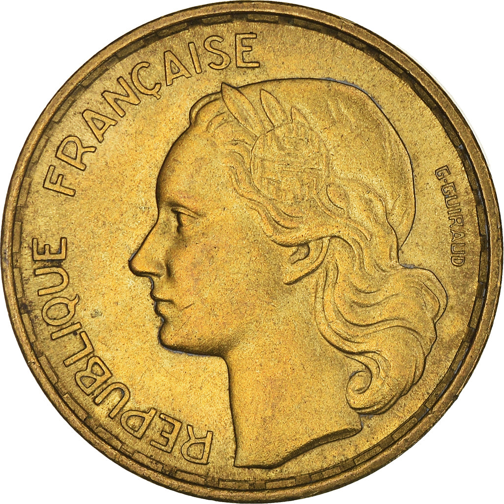 Coin, France, Guiraud, 20 Francs, 1951, Paris, AU(55-58), Aluminum-Bronze
