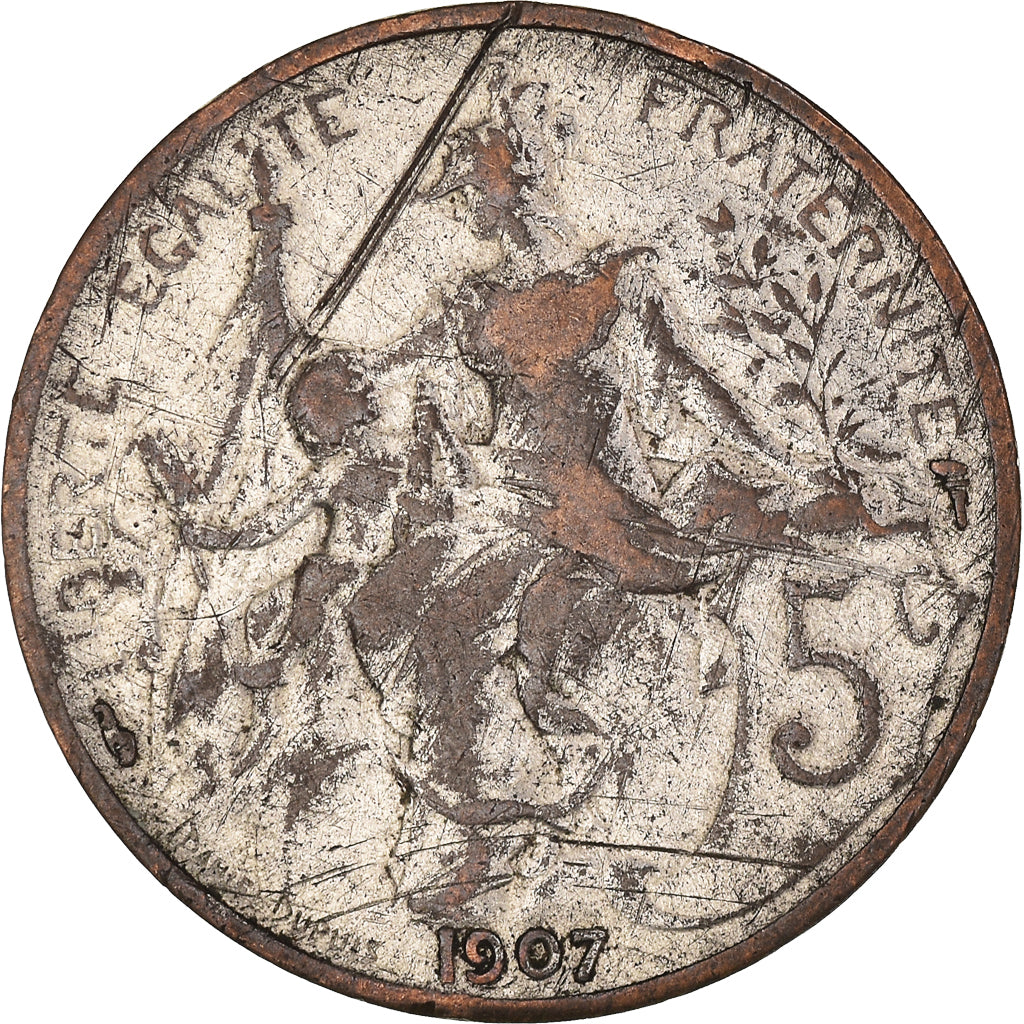 Monnaie, France, Dupuis, 5 Centimes, 1907, Paris, TTB, Bronze, Gadoury:165