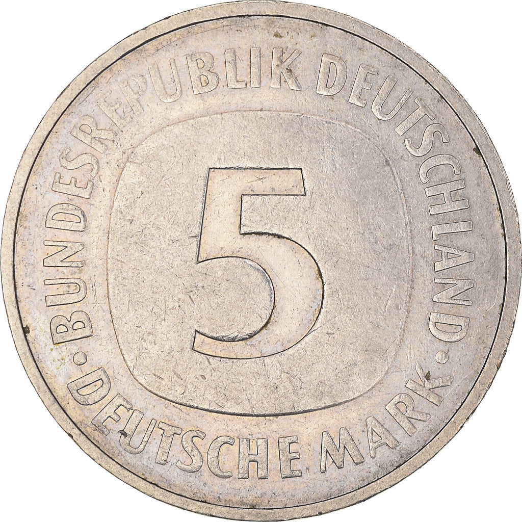 Moeda, ALEMANHA - REPÚBLICA FEDERAL, 5 Mark, 1975, Hamburg, AU(50-53), Níquel