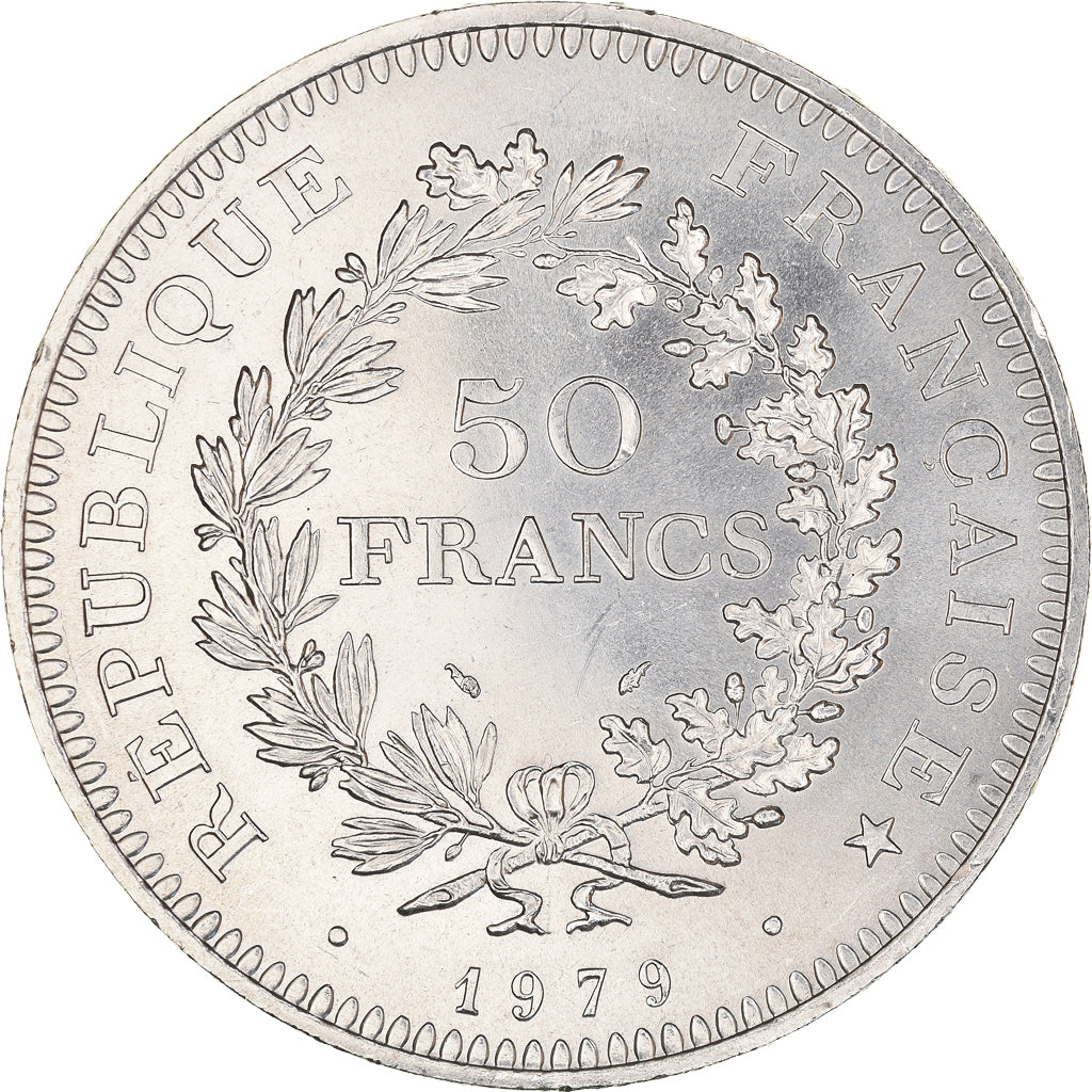 Coin, France, Hercule, 50 Francs, 1979, Paris, MS(60-62), Silver, KM:941.1