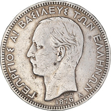 Coin, Greece, George I, 5 Drachmai, 1876, Paris, EF(40-45), Silver, KM:46