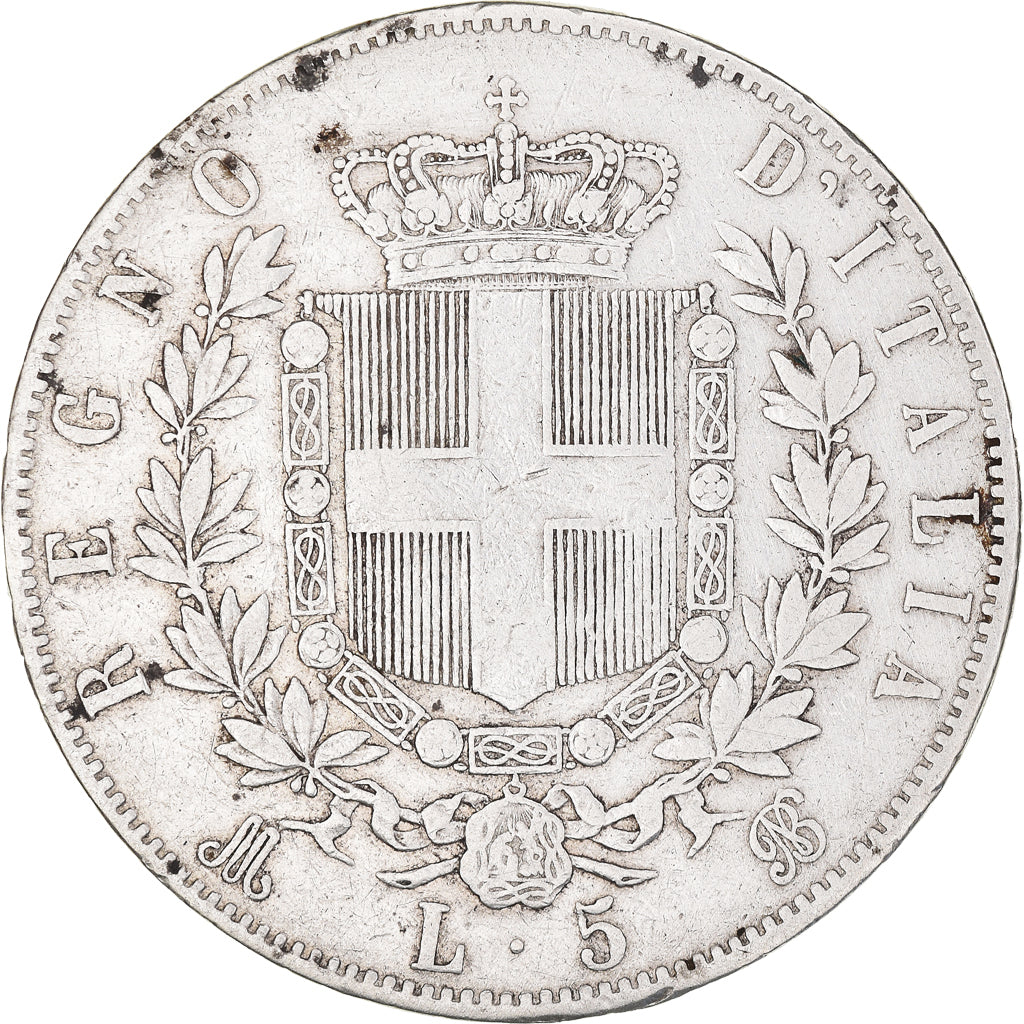 Monnaie, Italie, Vittorio Emanuele II, 5 Lire, 1871, Milan, TB+, Argent, KM:8.3