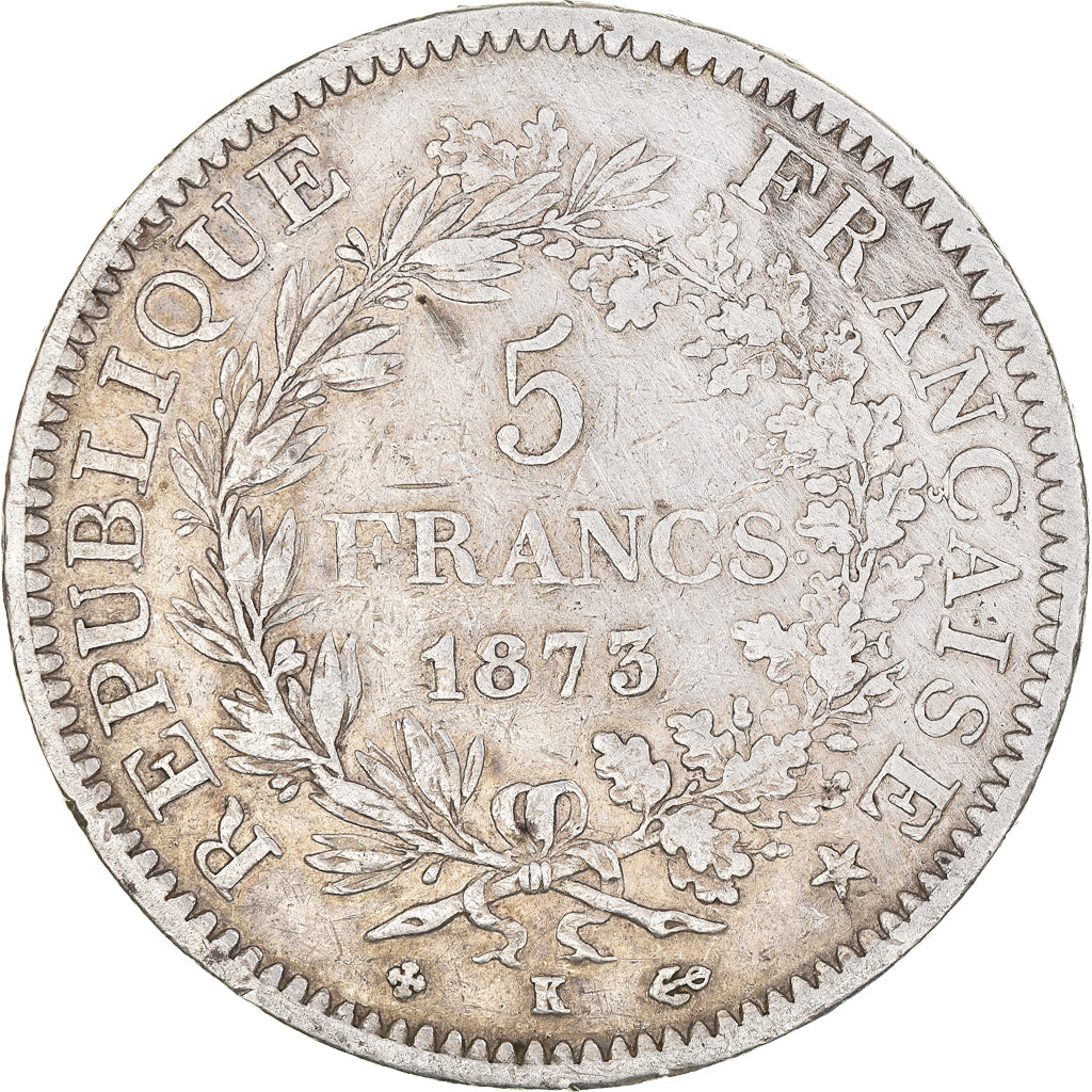 Monnaie, France, Hercule, 5 Francs, 1873, Bordeaux, TB+, Argent, Gadoury:745a