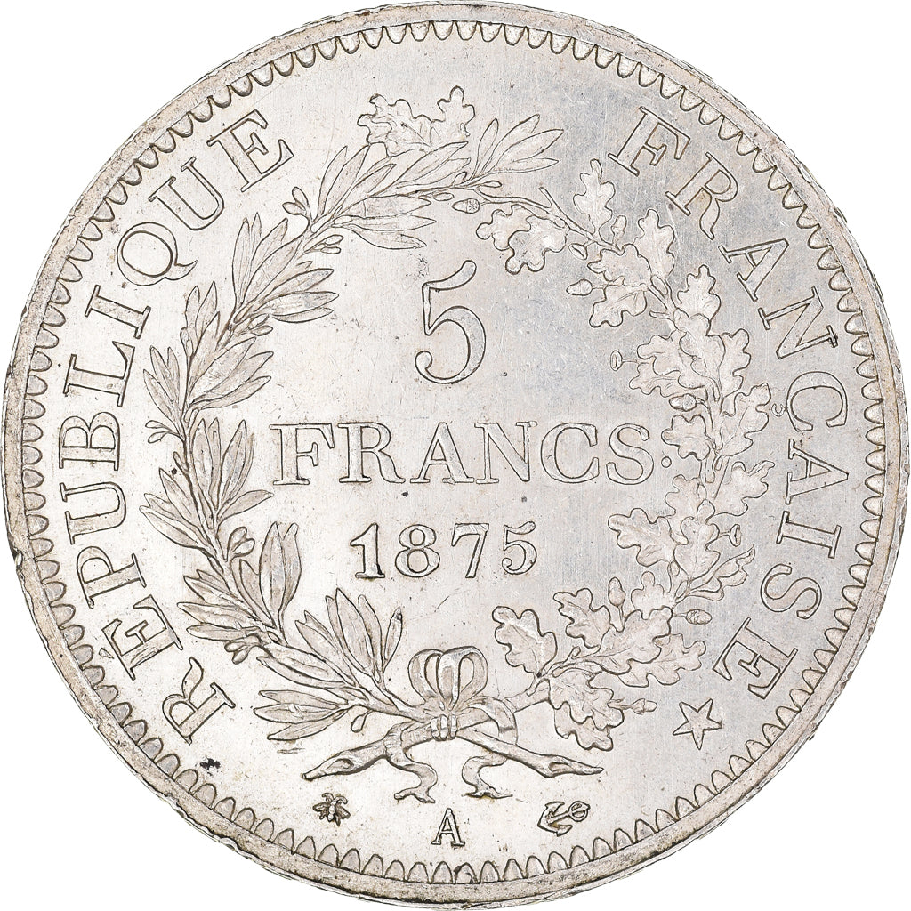 Coin, France, Hercule, 5 Francs, 1875, Paris, MS(60-62), Silver, KM:820.1