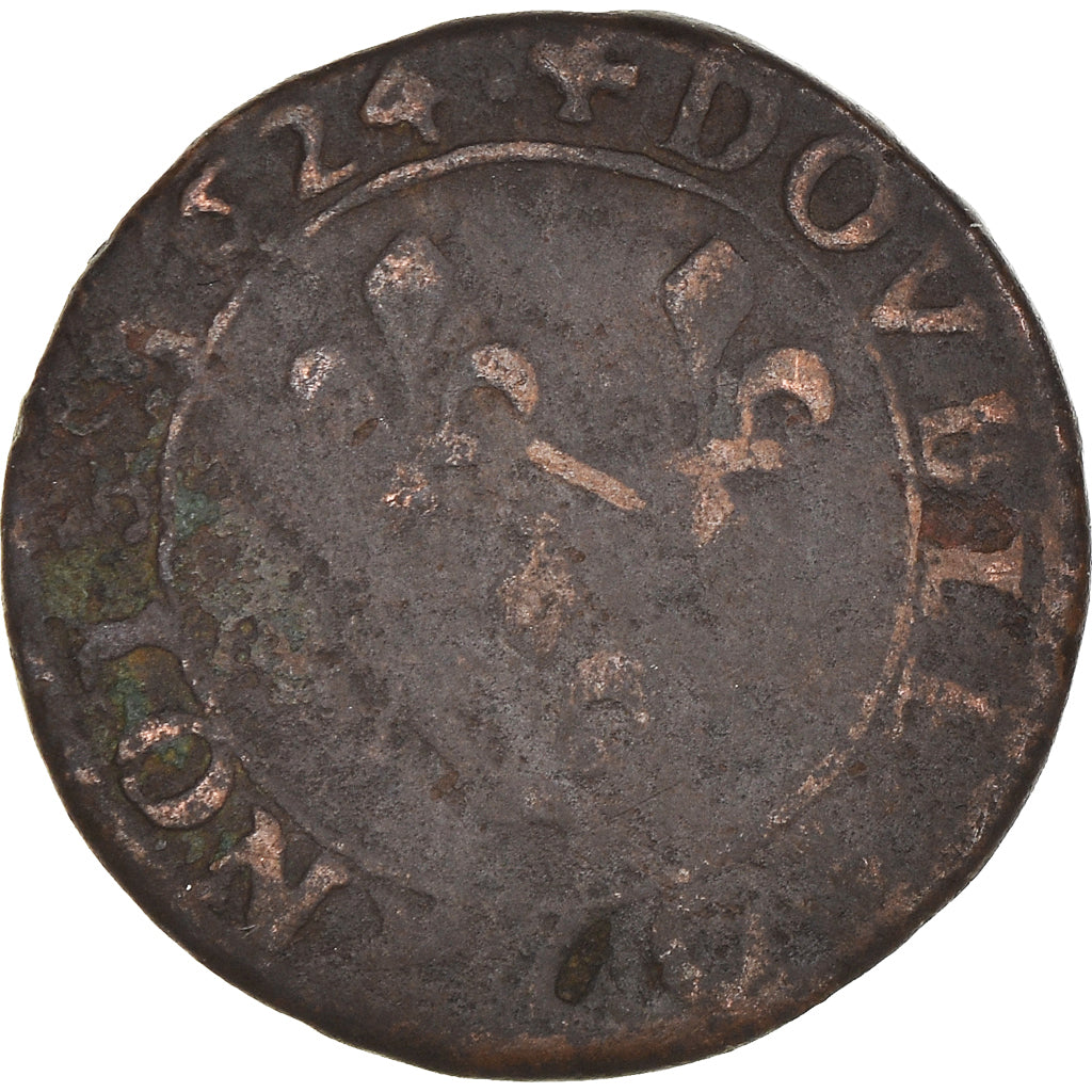 Moneta, Francja, Marie de Montpensier, Double Tournois, 1624, Trévoux