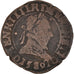 Coin, France, Henry III, Double Tournois, 1589, Lyon, VF(30-35), Copper, CGKL:66