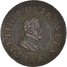 Coin, France, Henry IV, Double Tournois, 1600, Paris, EF(40-45), Copper